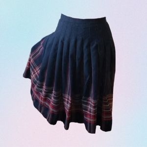 Wool Pendleton vintage black pleated skirt